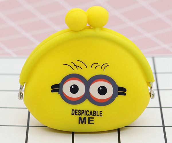 便攜矽膠錢包，卡（kǎ）扣矽（guī）膠零錢包，小黃人零錢包